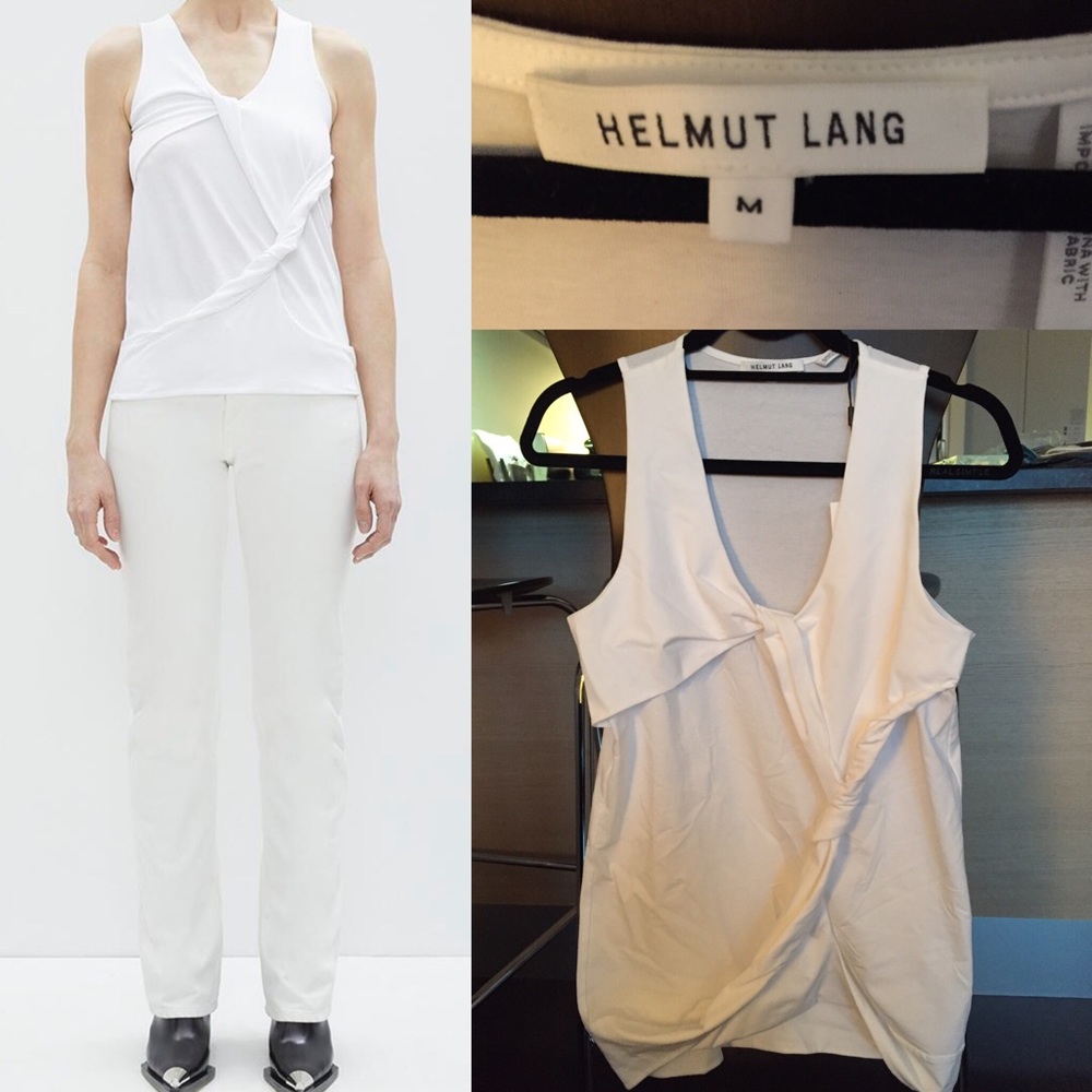 NWT Helmut Lang Twist Tank Top White M